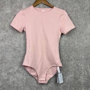 Yitty Snug Cotton Short Sleeve Brief Bodysuit Women's‎ Size Small Blush Crush